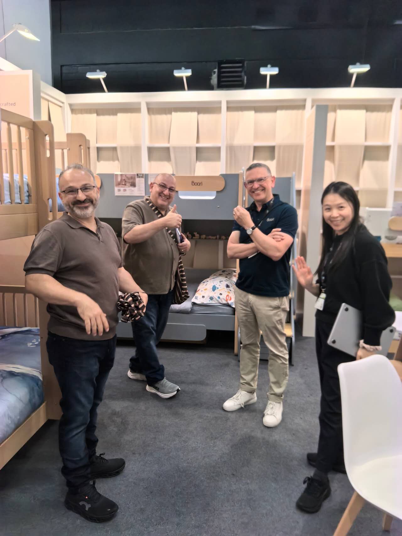 international buyers visiting wooden children furniture manufacturer booth Cologne 2026 international buyers visiting wooden children furniture manufacturer booth Cologne 2026