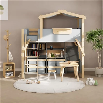 Letto a castello con scale per bambini